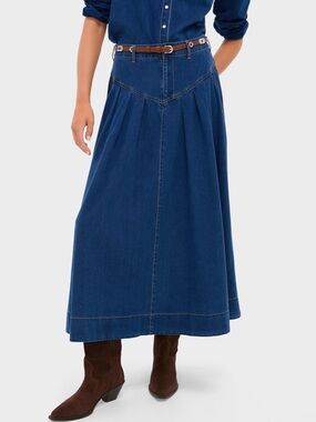 Tuckernuck Denim Maxi Skirt - Blue